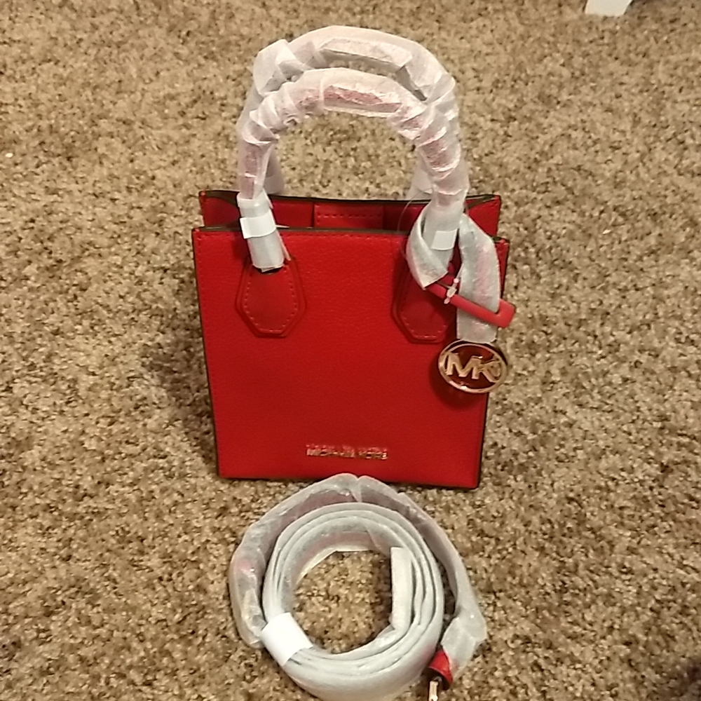 NWT Michael Kors mini red Cross body bag